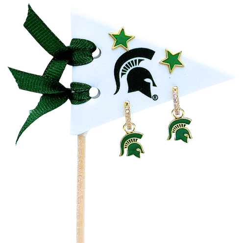 Color Shout University Of Missouri Pennant Pair Earring Set In Gold