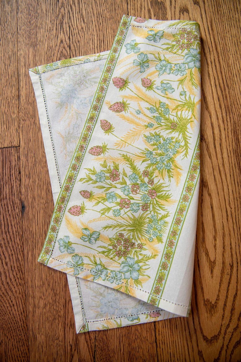 Clover Luncheon Napkins, Set of 4, Alternate, color, White