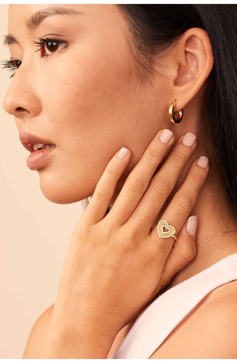 Oradina 14K Gold Icon Heart Ring, Alternate, color, Yellow Gold