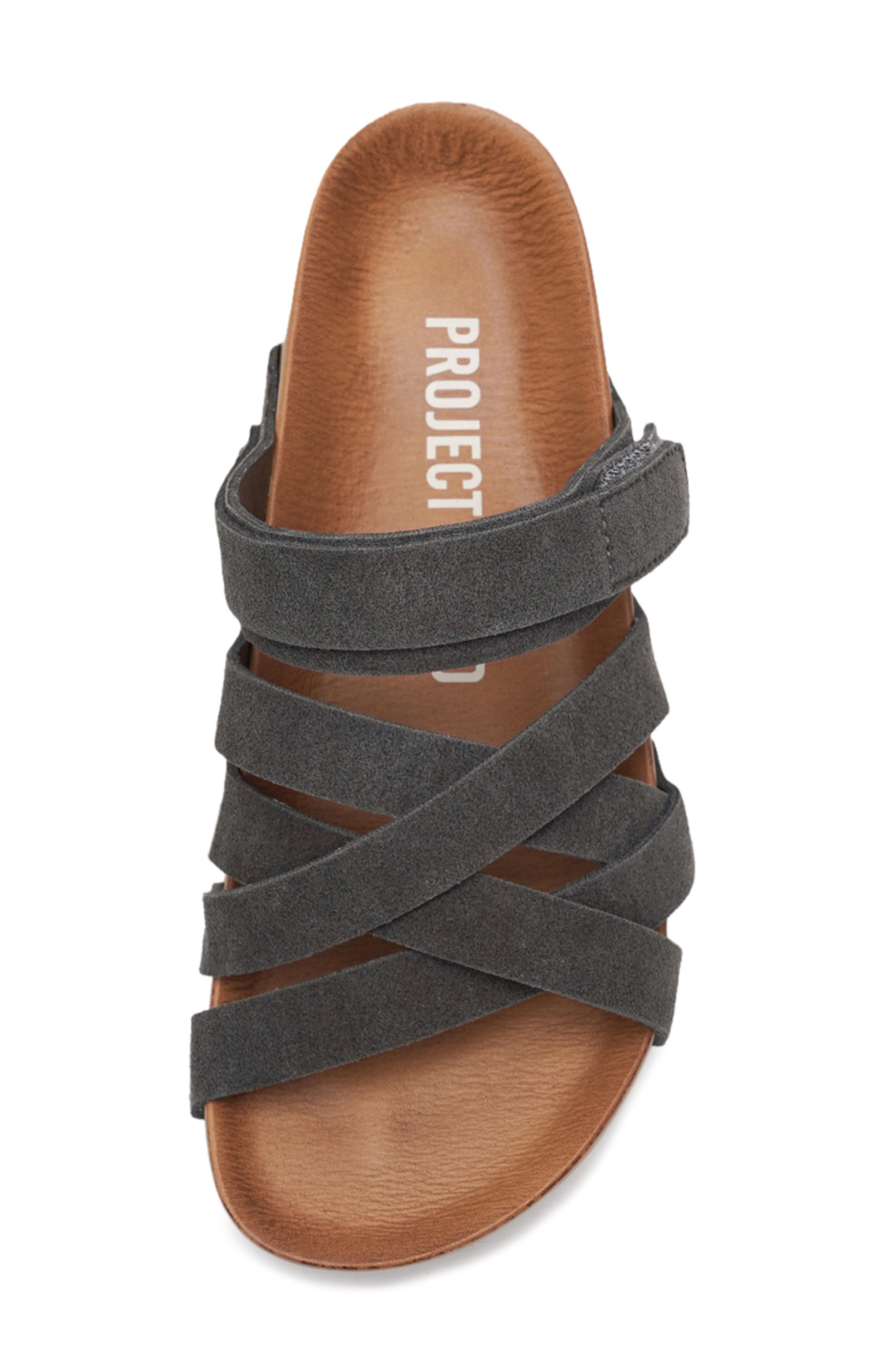 Project Cloud Patient Platform Slide Sandal, Alternate, color, Charcoal Suede