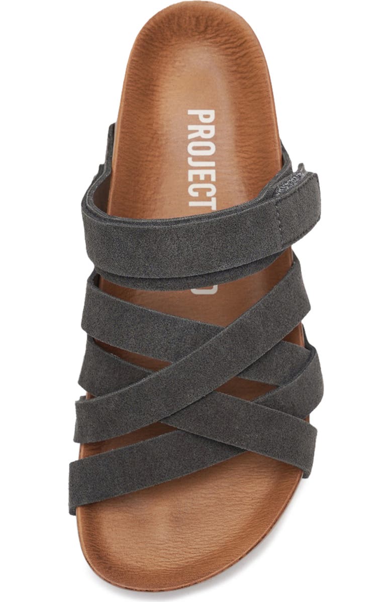 Project Cloud Patient Platform Slide Sandal, Alternate, color, Charcoal Suede