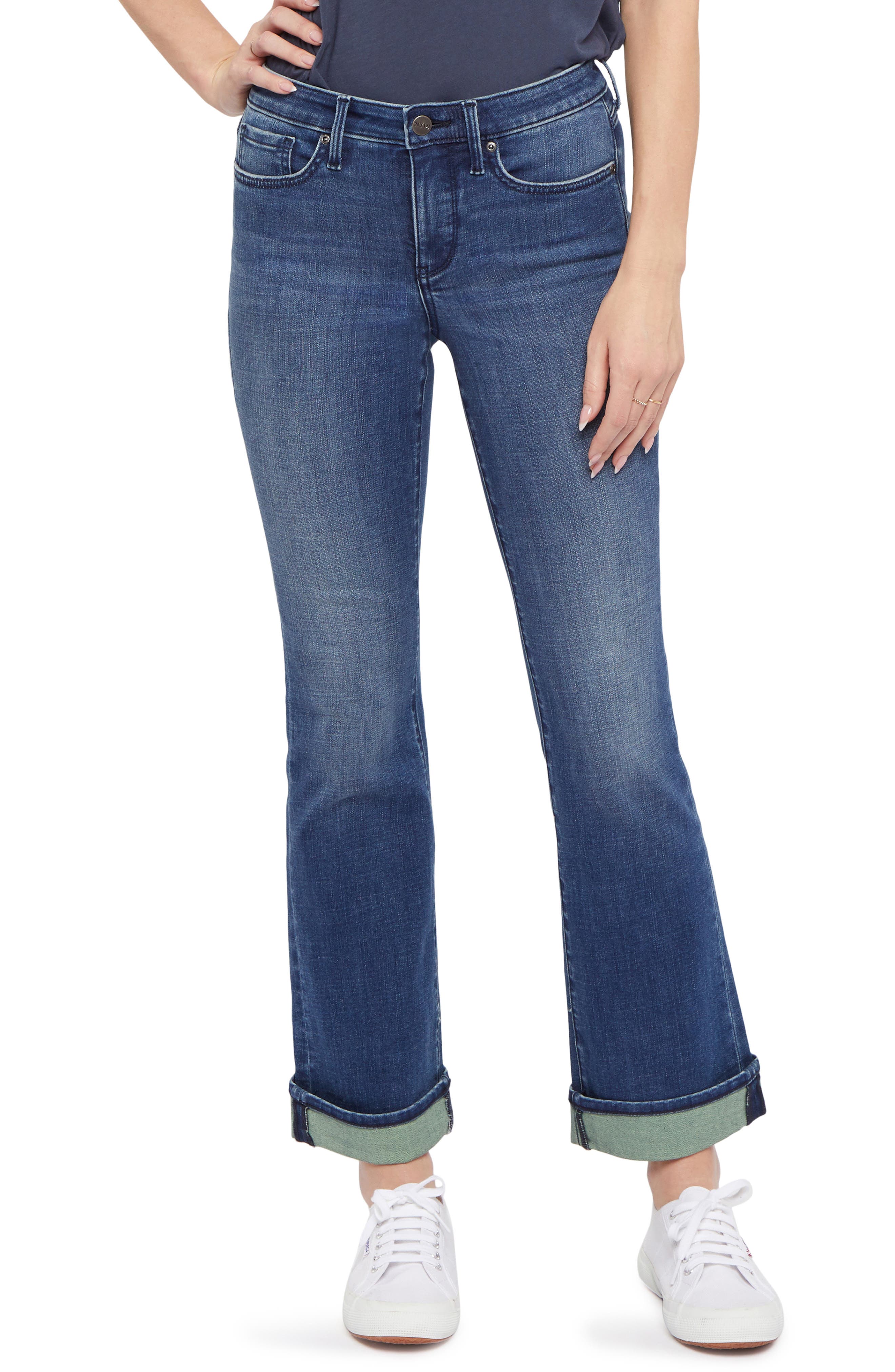 Barbara Cuffed Ankle Bootcut Jeans