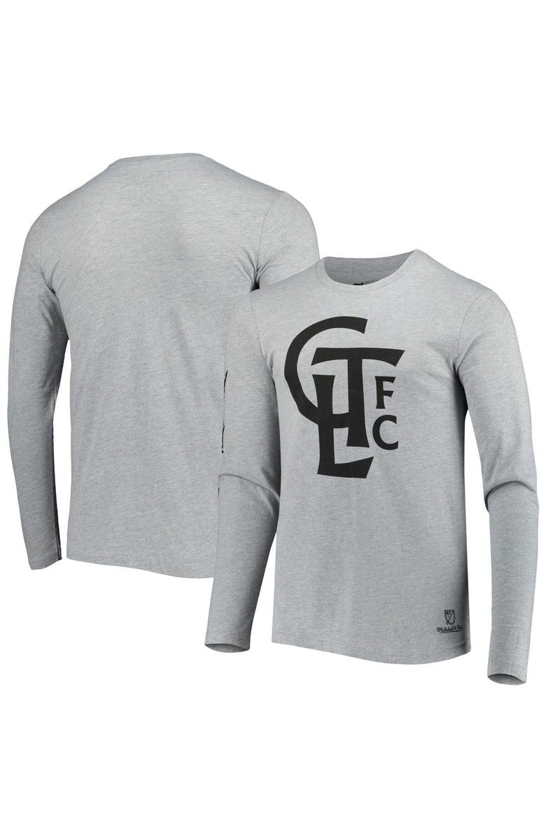 Mitchell & Ness Men's Mitchell & Ness Heathered Gray Charlotte FC Logo Long Sleeve T-Shirt, Main, color, Heather Gray