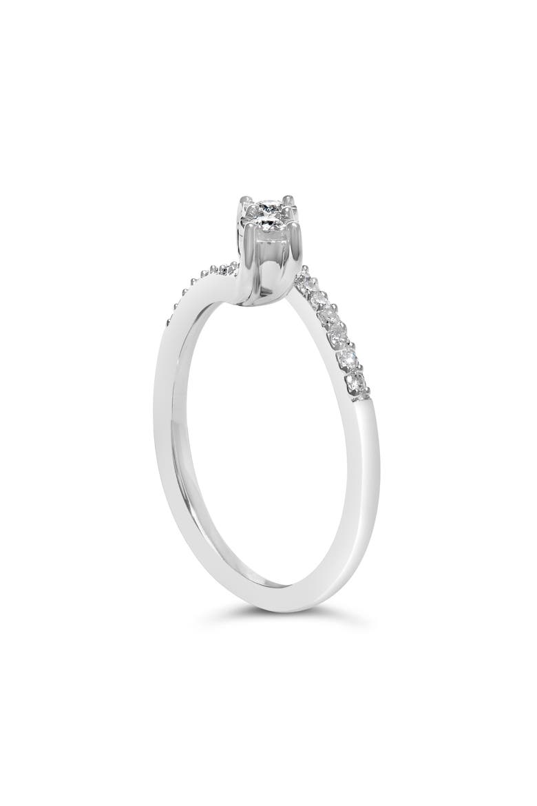 10K White Gold 1/4 Ctw Two-Stone Diamond Bypass Engagement Ring, Alternate, color, White Gold
