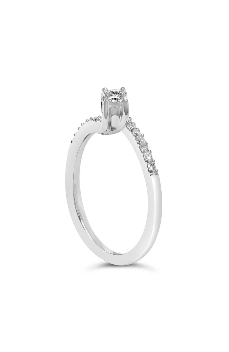 Haus of Brilliance 10K White Gold 1/4 Ctw Two-Stone Diamond Bypass Engagement Ring, Alternate, color, White Gold