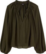 Madewell Long-Sleeve Tie-Neck Top