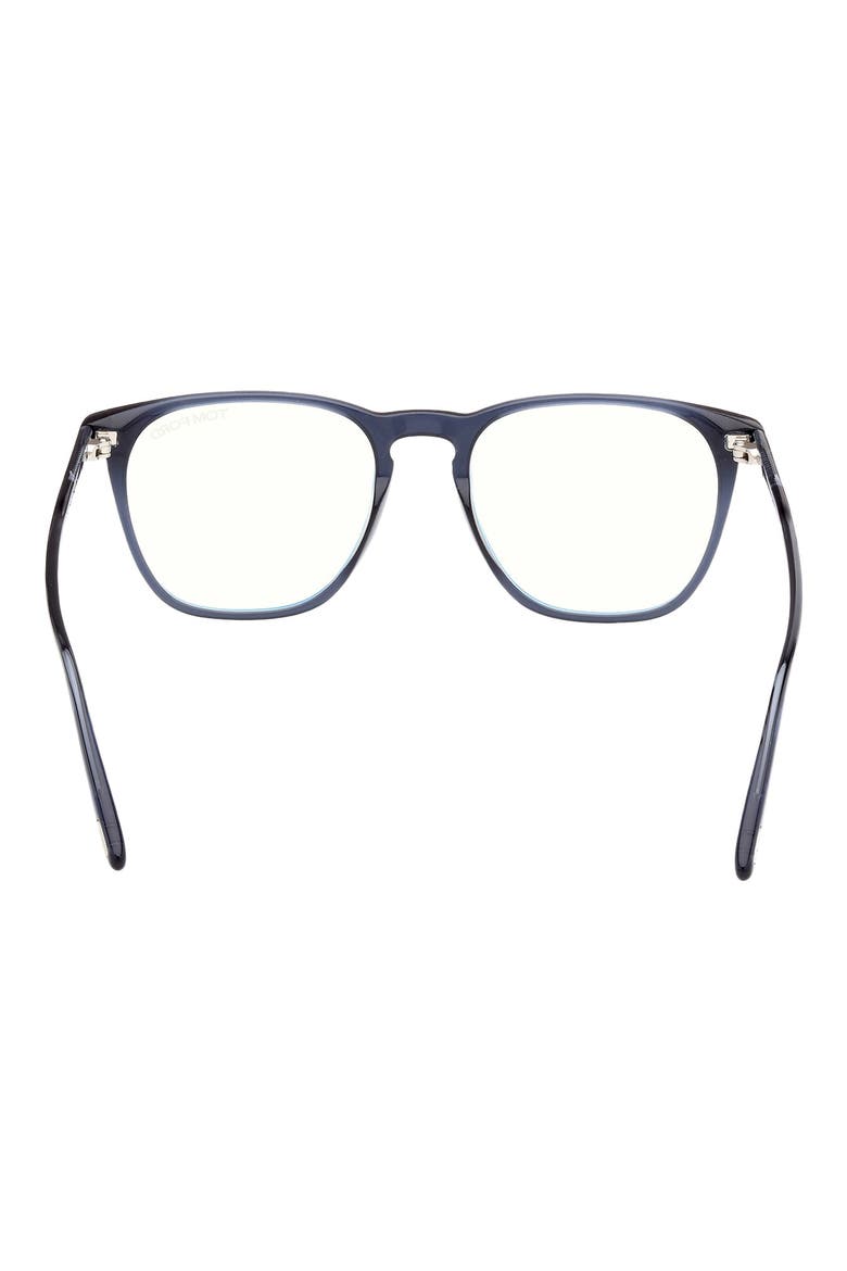 52mm Round Blue Light Blocking Optical Glasses, Alternate, color, NAVY BLUE / T LOGO