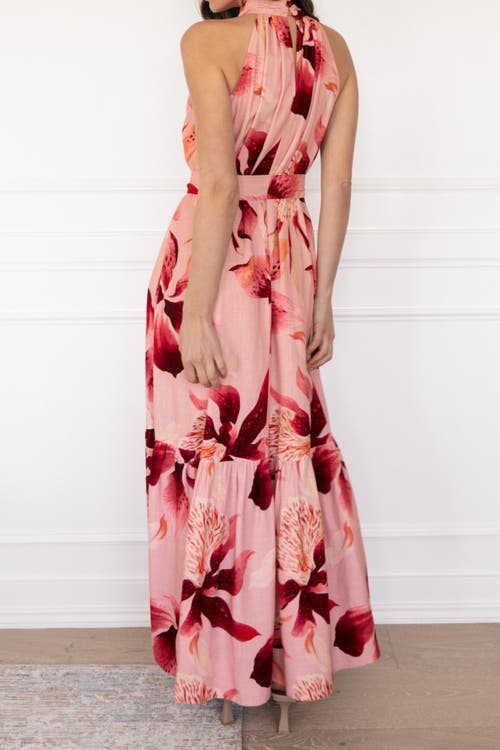 Label Of Love Bush Lily Halter Maxi Dress In Pink