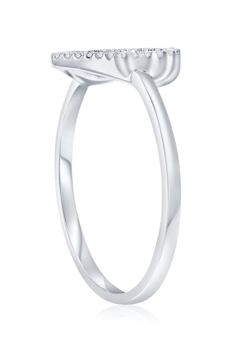 SIMONA Sterling Silver Open Heart Diamond Ring - 0.1ct., Alternate, color,