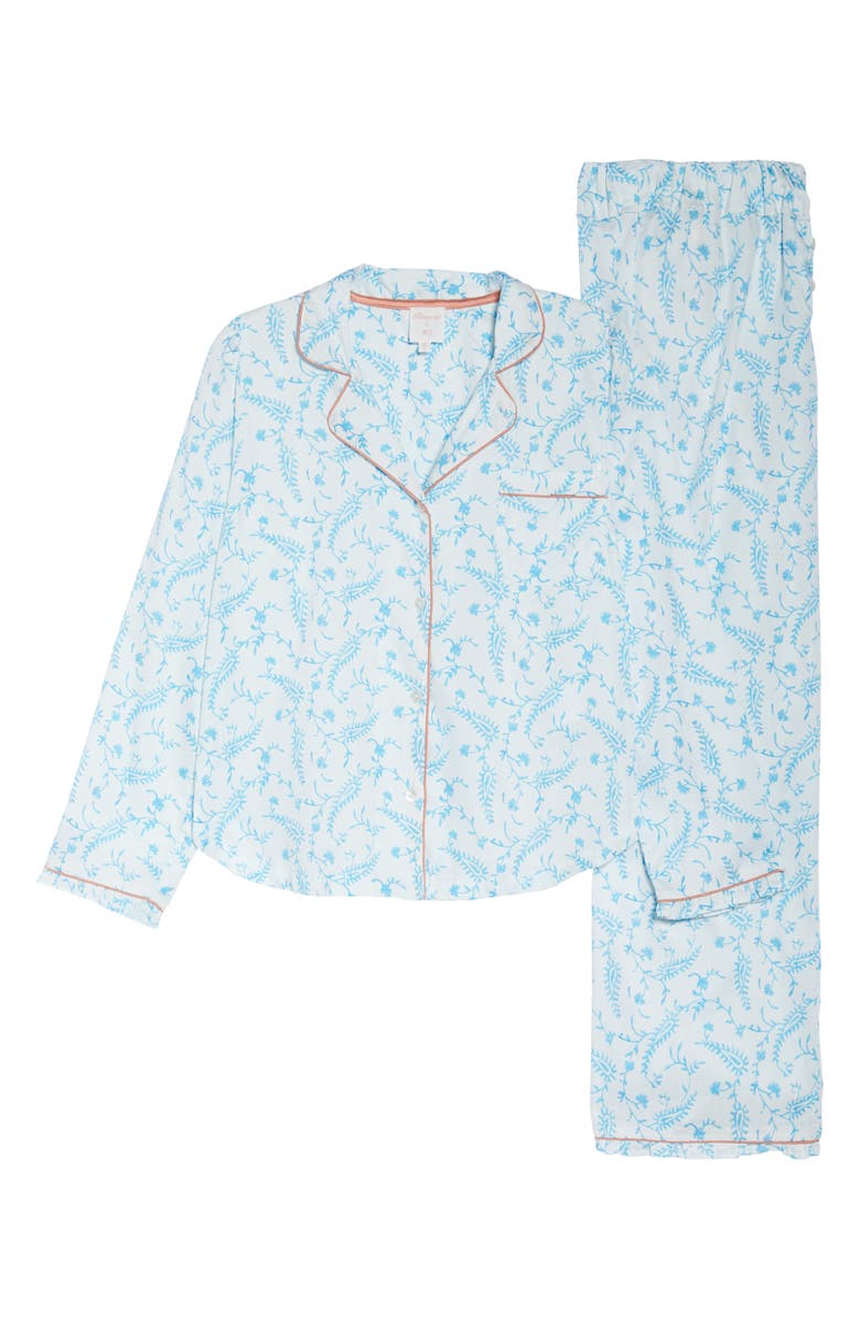 REVERIE Women's Marilyn Print Crop Organic Cotton Pajamas, Alternate, color, 