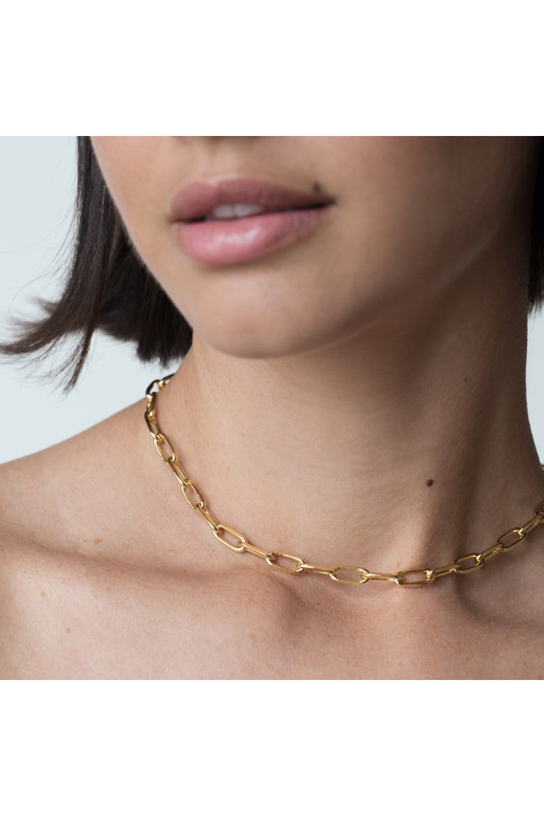 Demi Fine Paper Clip Chain Necklace, Alternate, color, Gold
