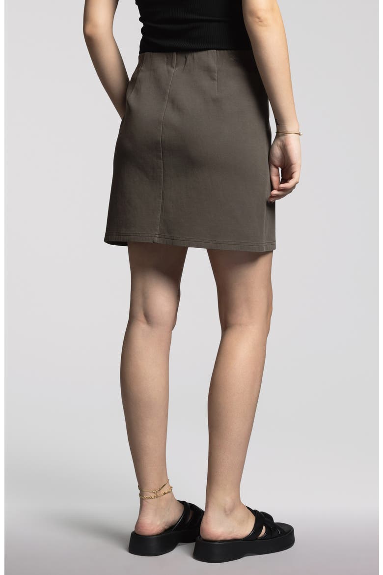 Genevieve Cotton Blend Skirt, Alternate, color, BLACK BROWN