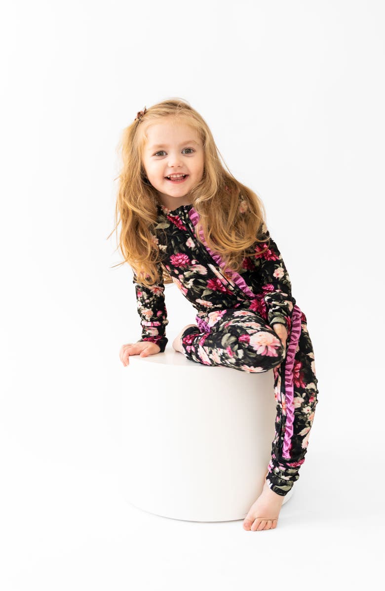 Laree + Co Fallon Ruffle Convertible Footie, Alternate, color, 