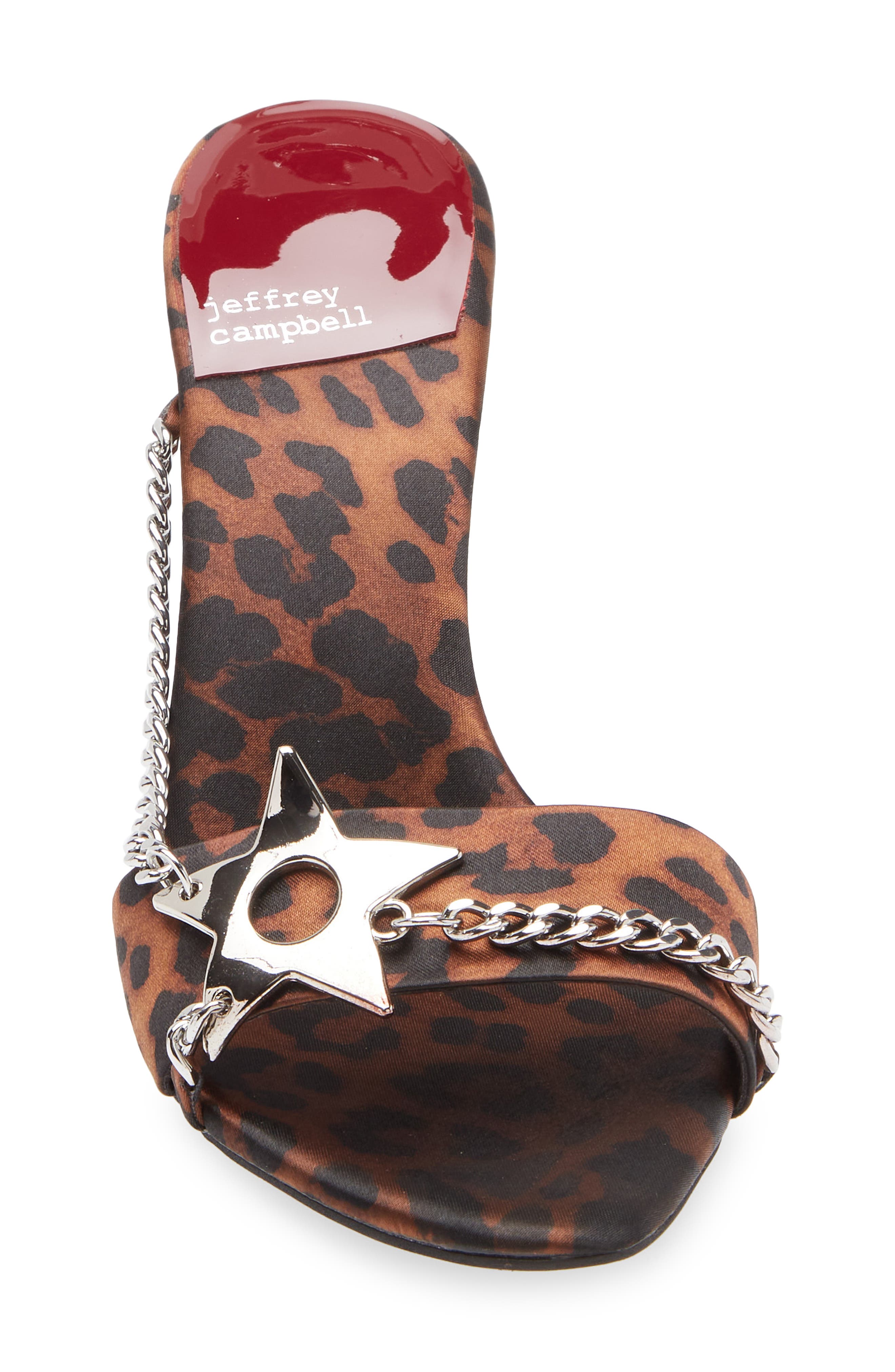 Jeffrey Campbell Soire Cheetah Print Sandal, Alternate, color, Tan Cheetah Satin Silver