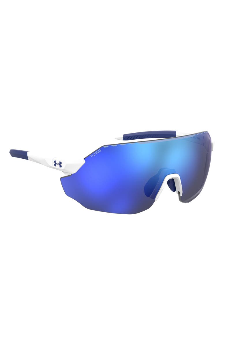 Under Armour Halftime 99mm Shield Sport Sunglasses, Alternate, color, Matte White Blue