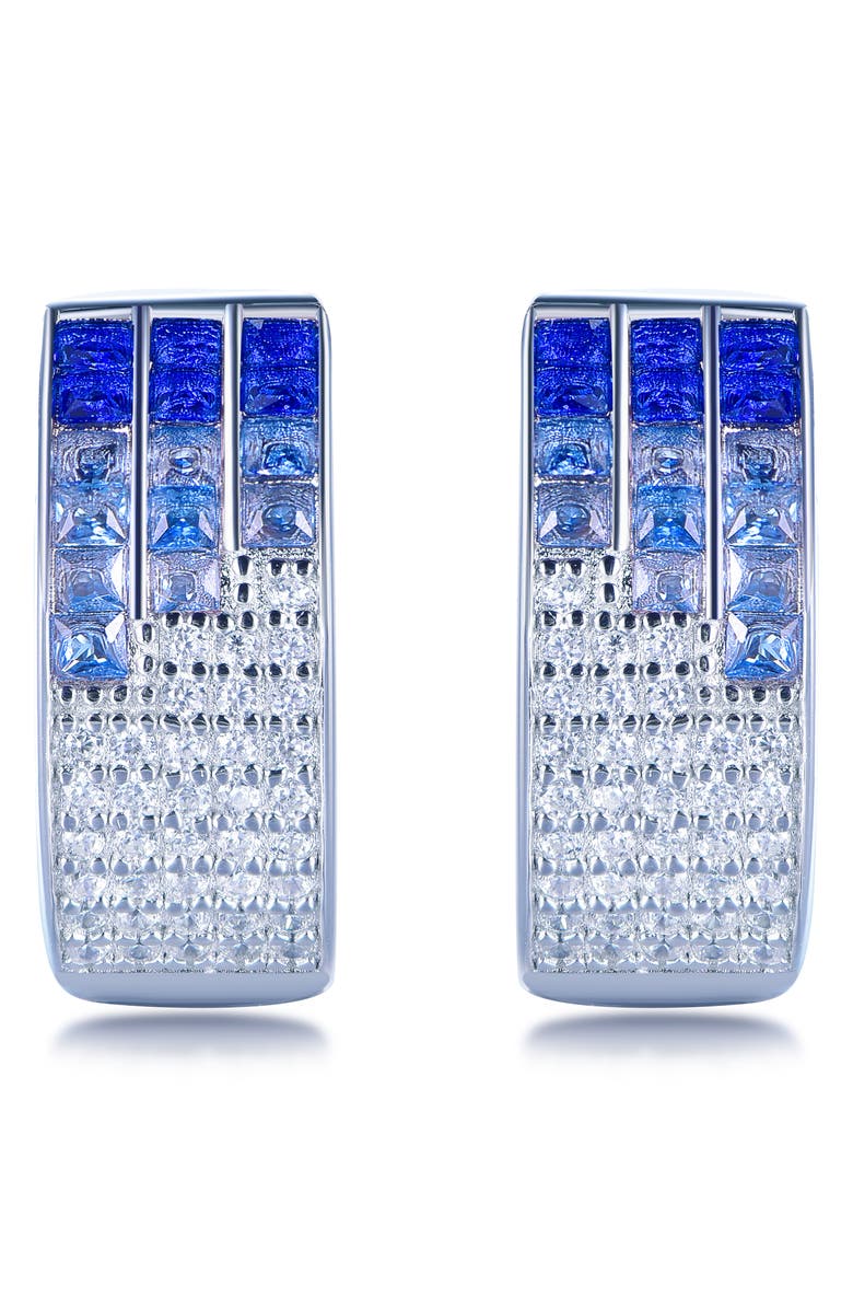 SUZY LEVIAN Cubic Zirconia Huggie Hoop Earrings, Main, color, Blue