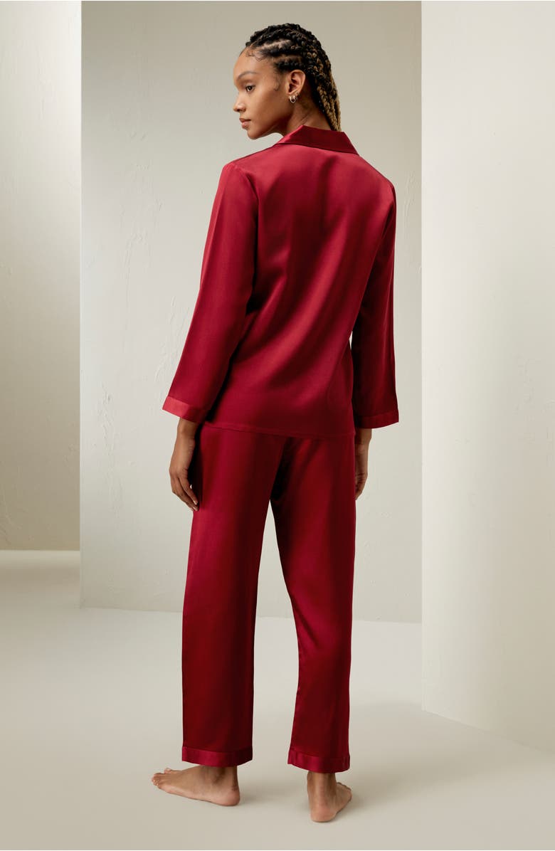 Lilysilk Full Length Silk Pajamas Set, Alternate, color, Claret