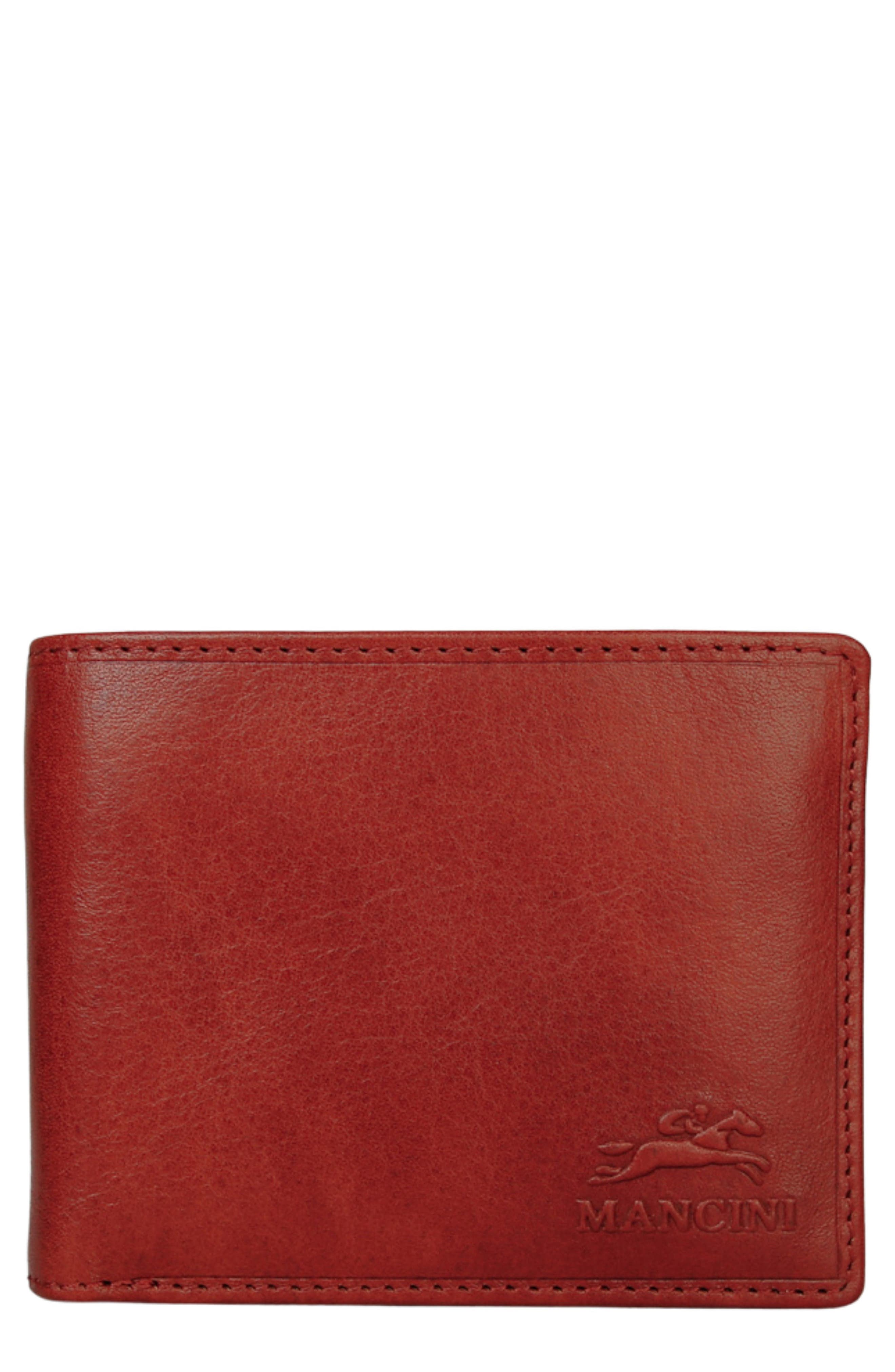 RFID Secure Leather Center Wing Wallet