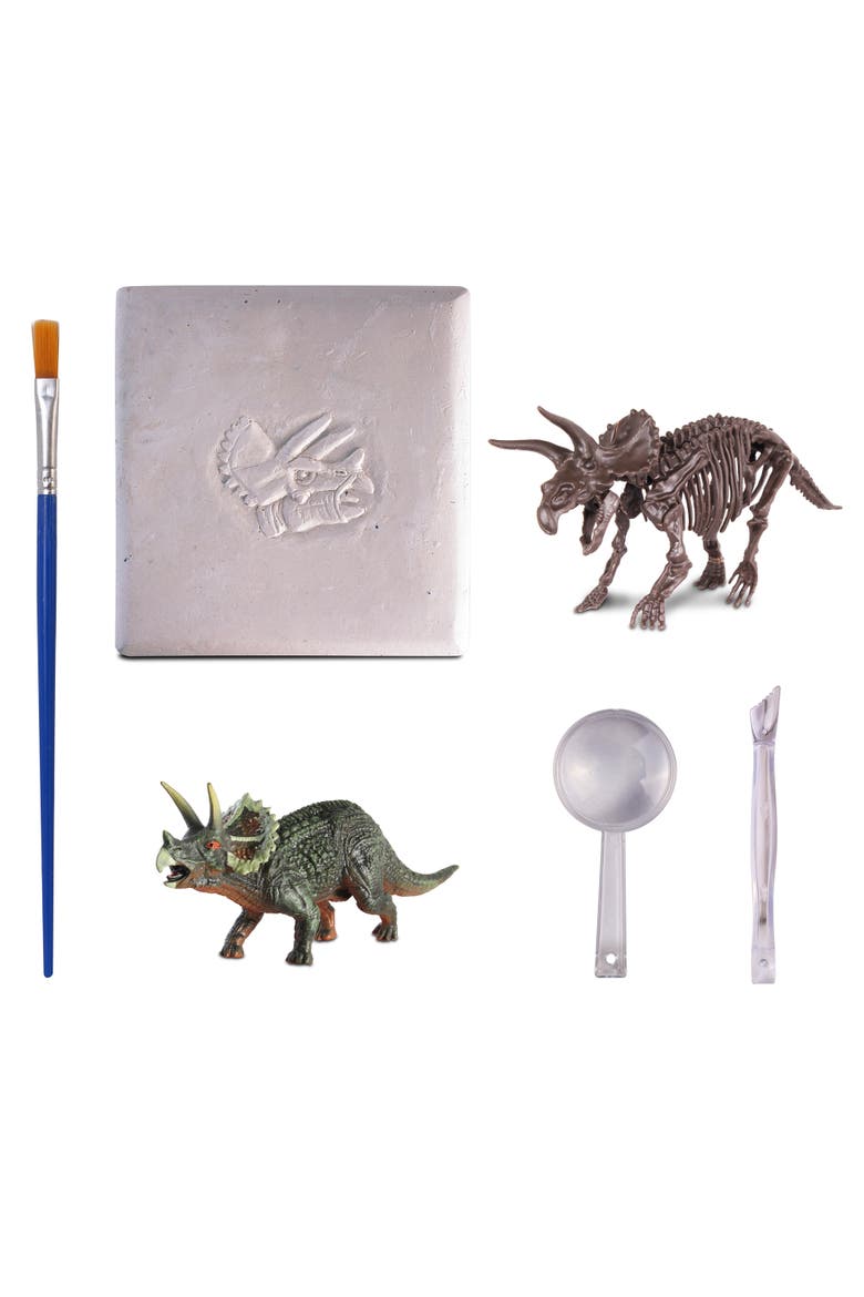 Dino Dig Triceratops Skeleton Excavation Kit, Alternate, color, Multicolored