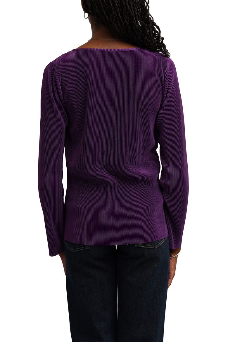 Keyhole Pleated Top, Alternate, color, MULBERRY
