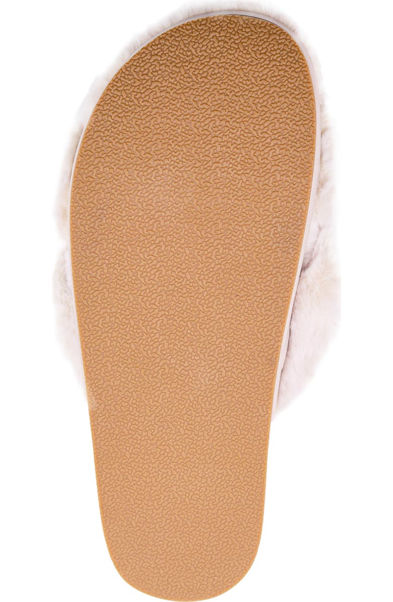 SHUSHOP Juliet Faux Fur Slide Sandal, Alternate, color, Off White