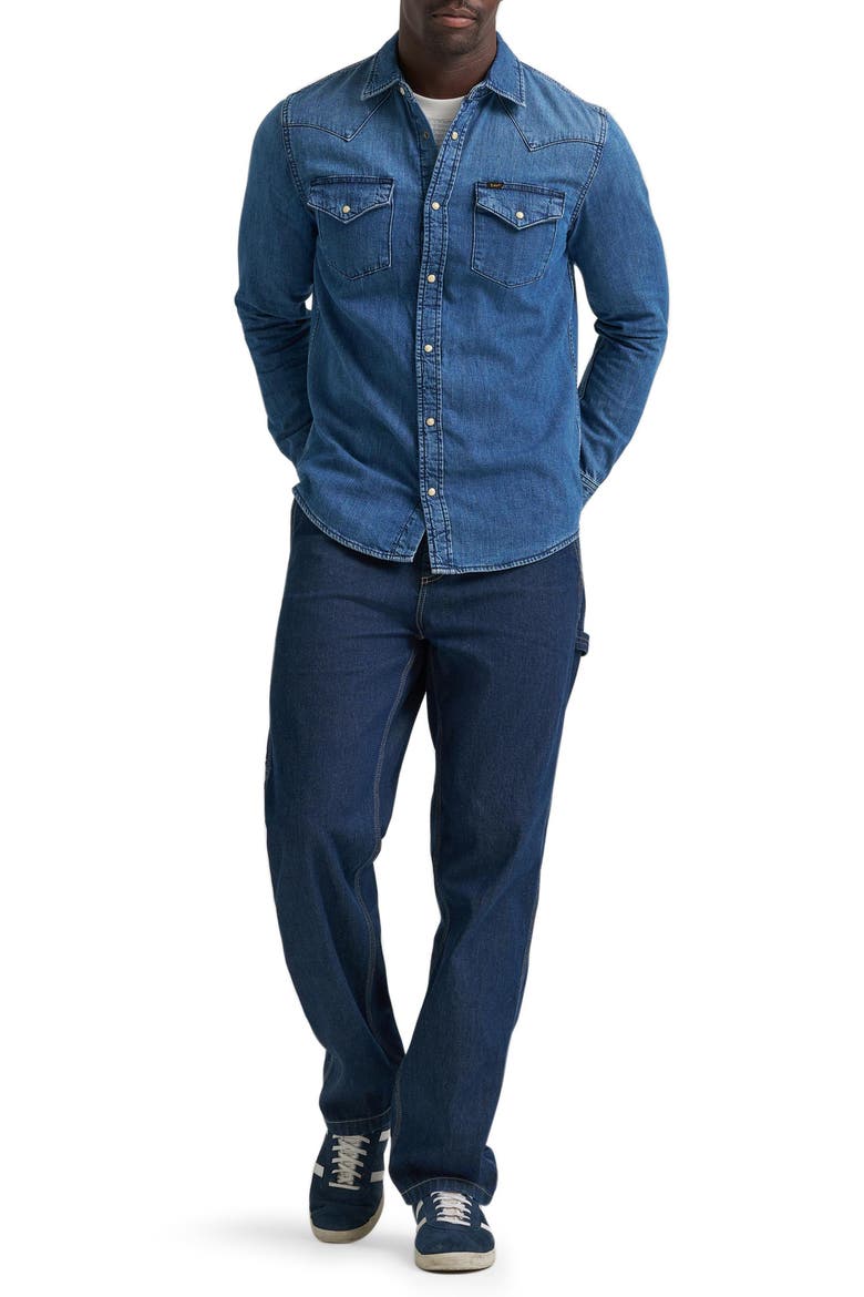 Long Sleeve Western Shirt, Alternate, color, BROOKSIDE