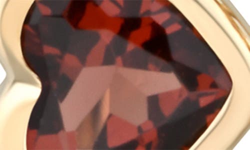 Frankie & Zoe Garnet Heart Hoop Earrings In Yellow Gold/garnet