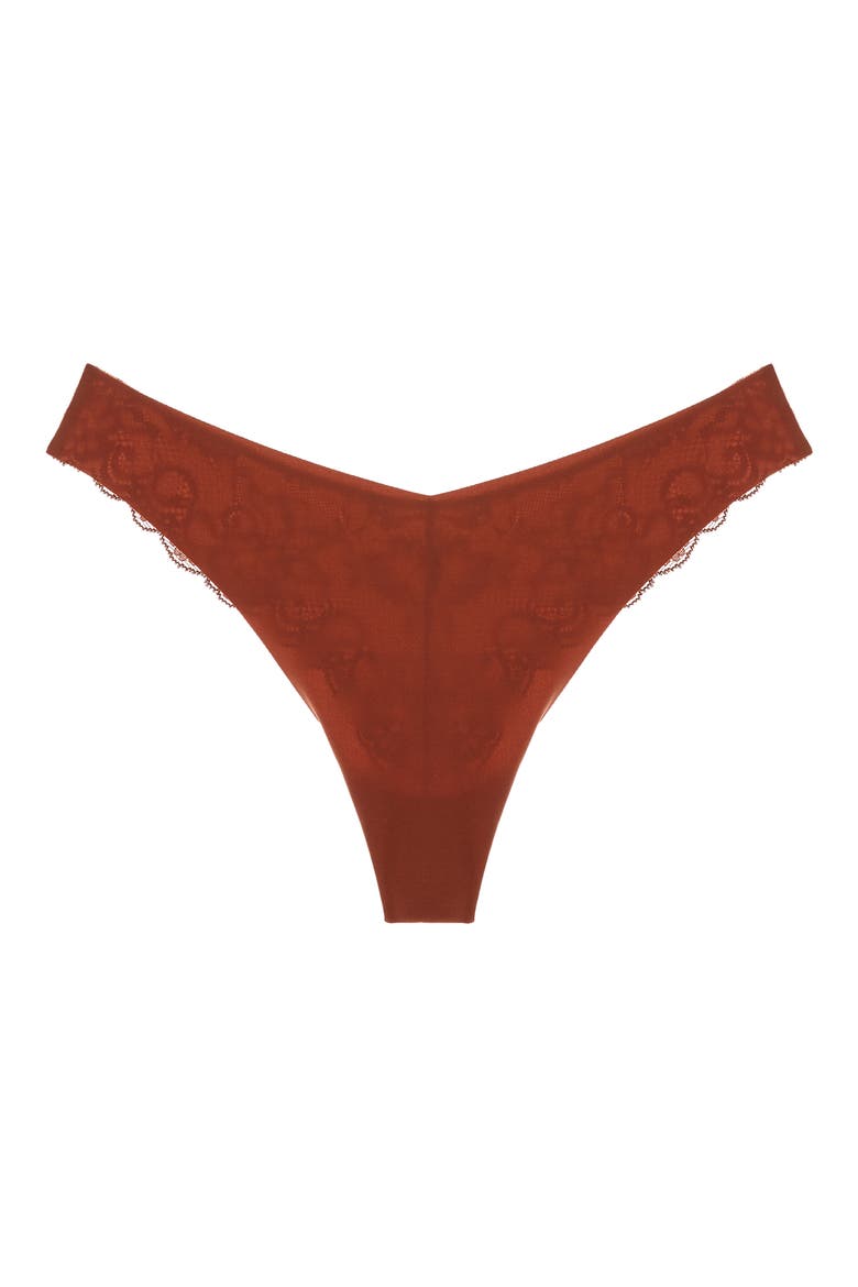 Estelle Lace Thong, Alternate, color, CANNELLE