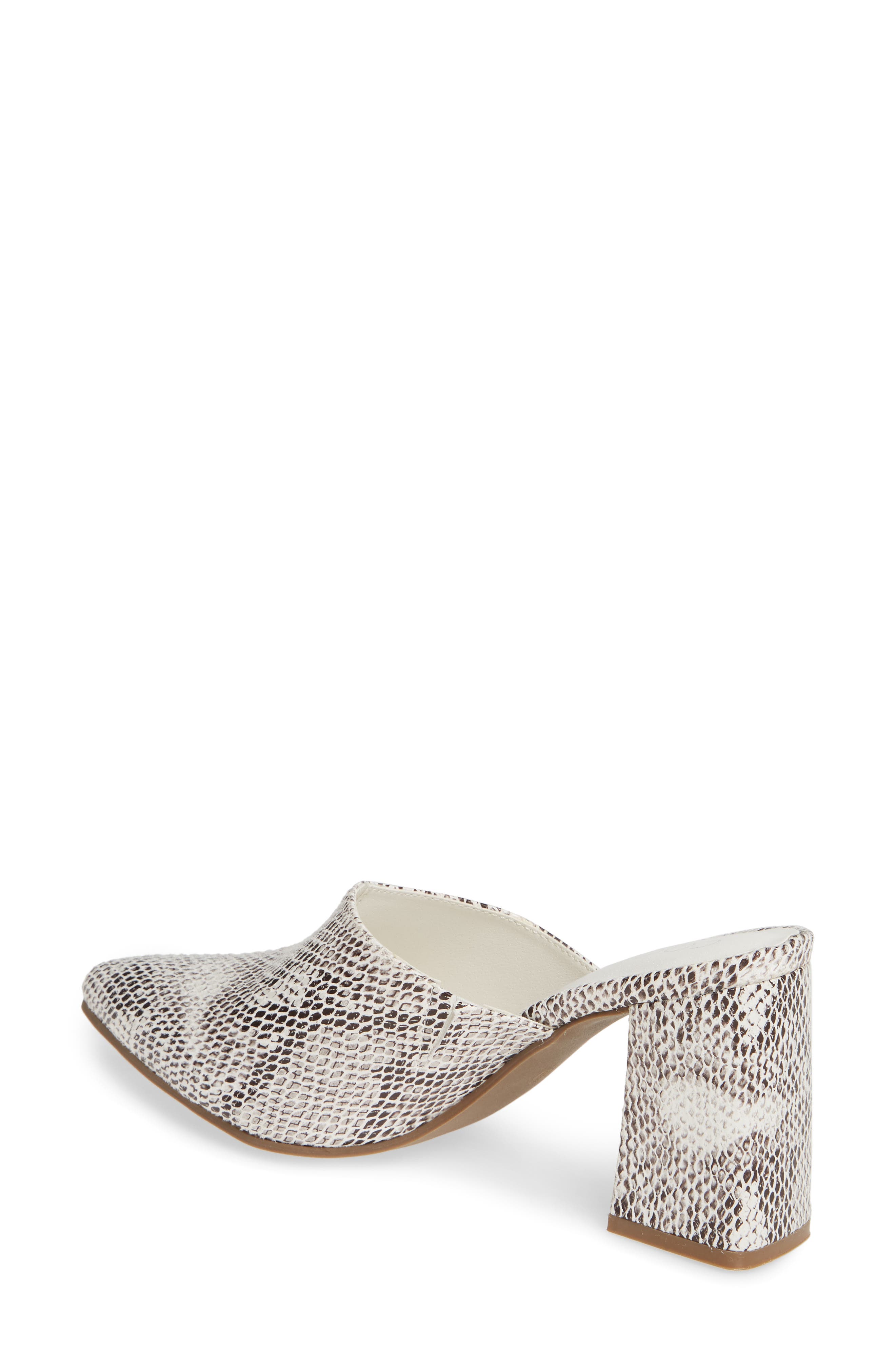High Noon Snake Embossed Mule, Alternate, color, WHITE