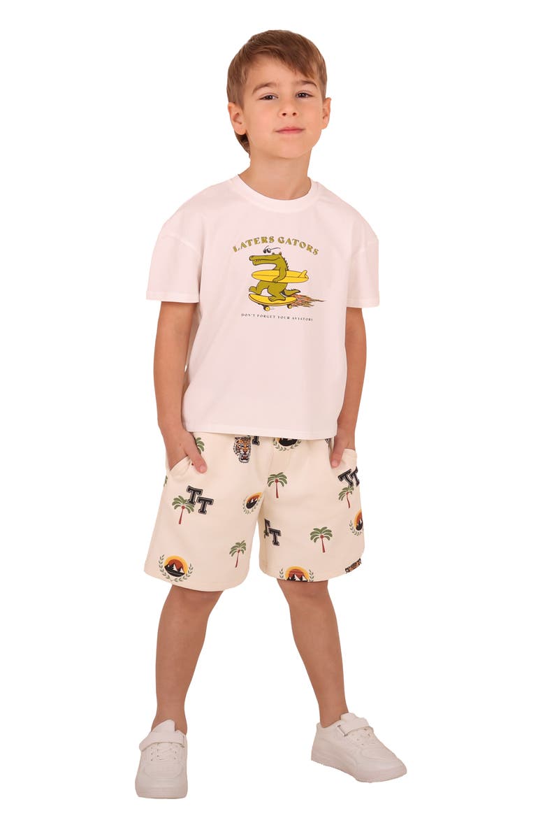 Kids' Elements Fleece Shorts, Alternate, color, CREAM