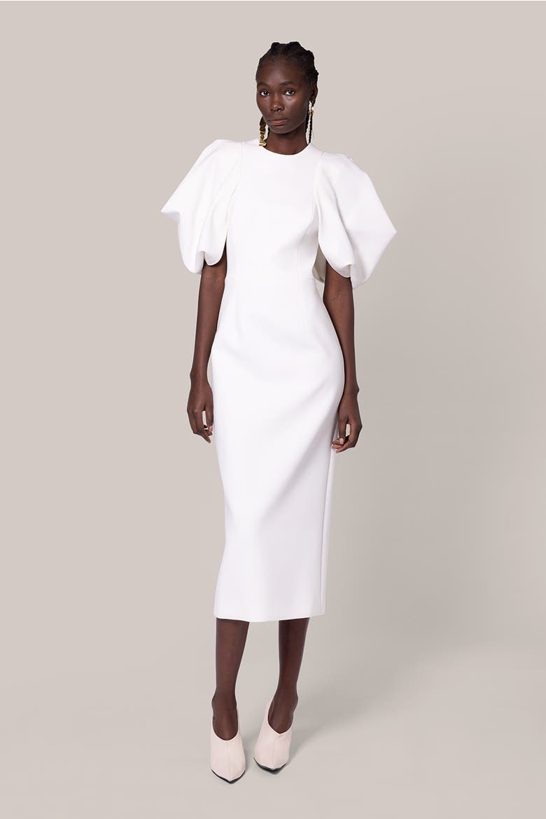 Calita Crepe Bridal Dress, Main, color, Ivory