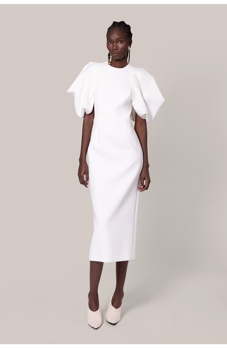 Roksanda Calita Crepe Bridal Dress, Main, color, Ivory