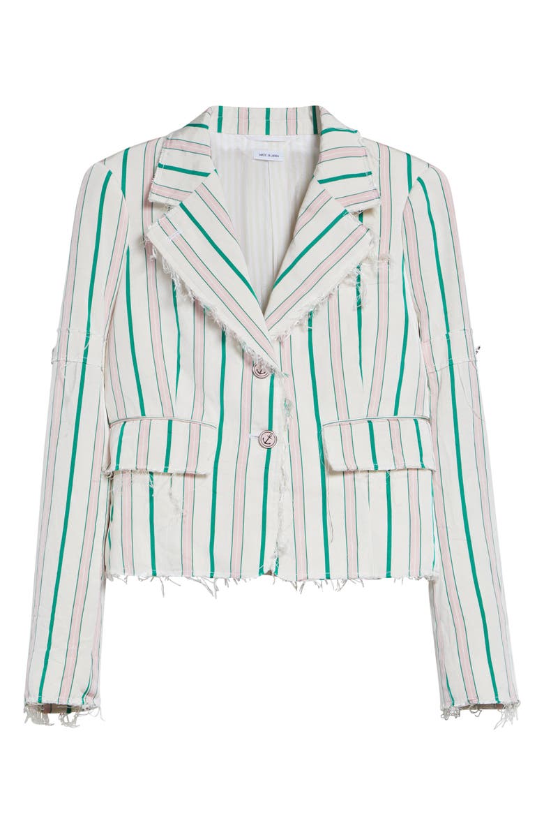 Thom Browne Stripe Sculpted Shoulder Silk & Cotton Jacket, Main, color, 680 Lt Pink