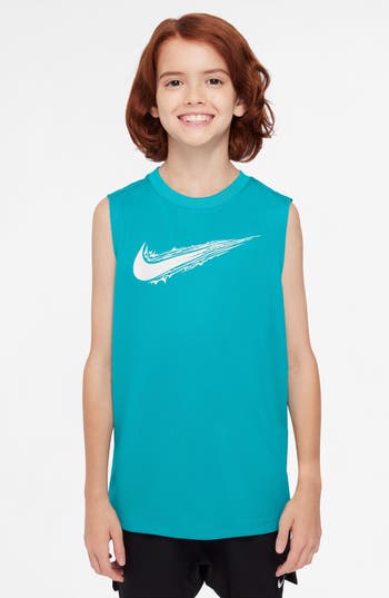 Nike Multi Big Kids' (boys') Dri-fit Sleeveless Shirt In Dusty Cactus/white
