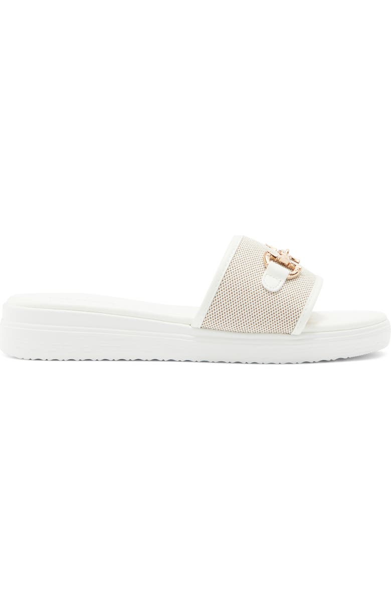 TOP MODA Genova Bit Slide Sandal, Alternate, color, White Pu