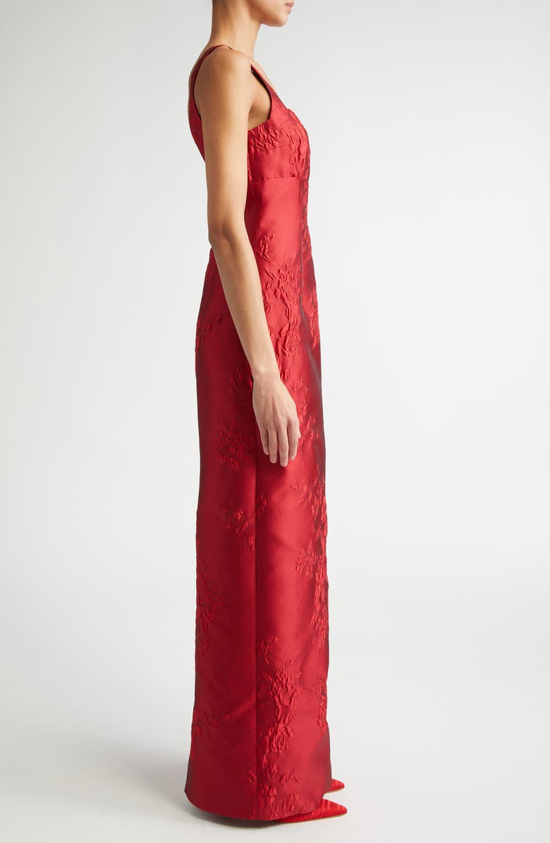 Emilia Wickstead Micheline Sleeveless Rose Jacquard Dress, Alternate, color,