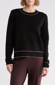 MAX STUDIO Flat Knit Tipped Sweater