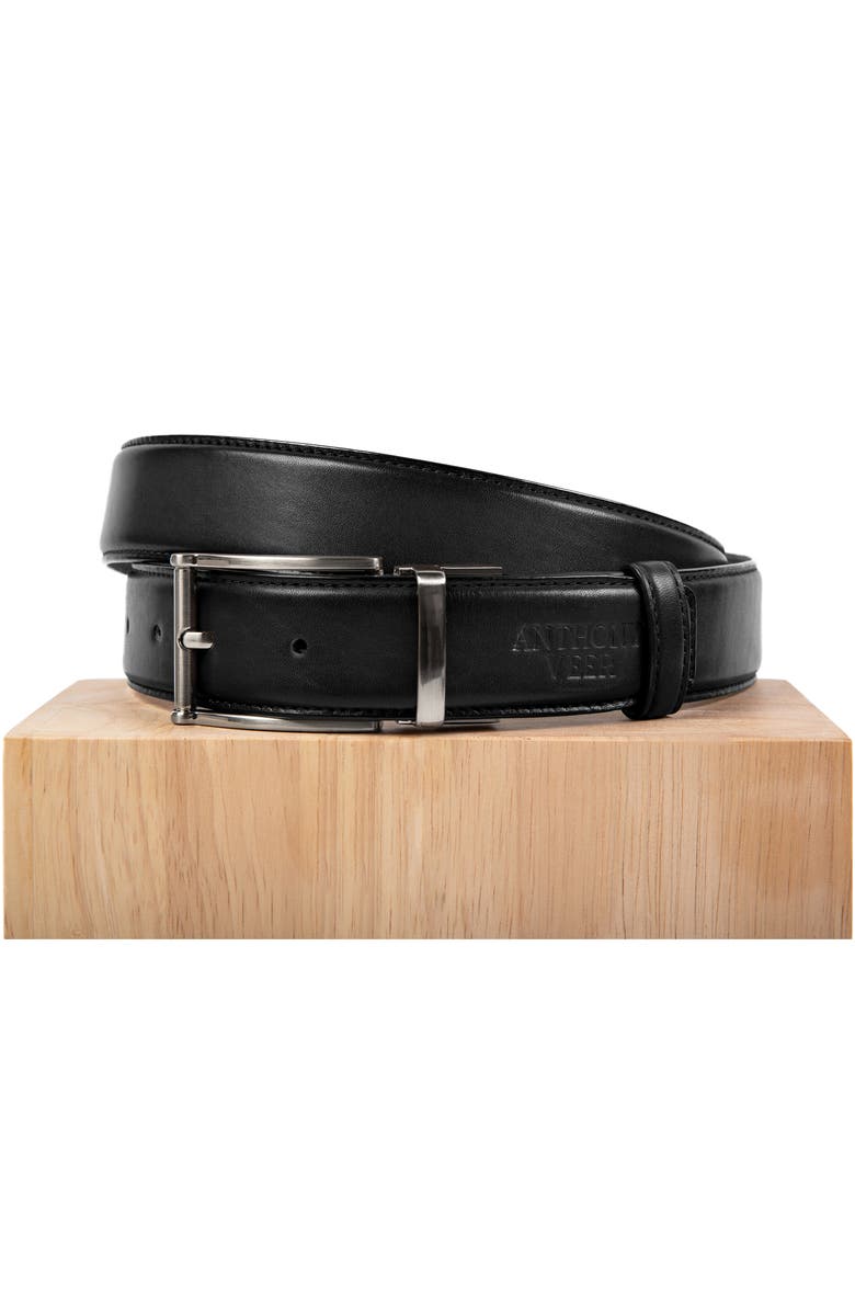 Anthony Veer Bari Leather Belt, Alternate, color, Black