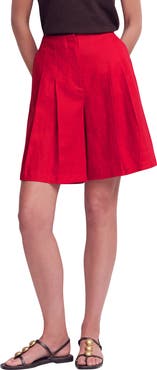 Boden Highbury Pleated Cotton Shorts