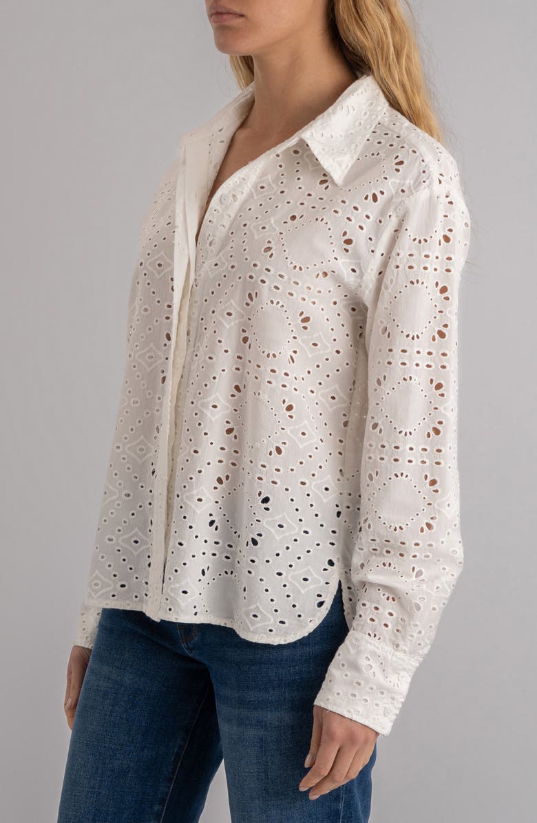 KUT from the Kloth Marissa Eyelet Button-Up Shirt, Alternate, color, White