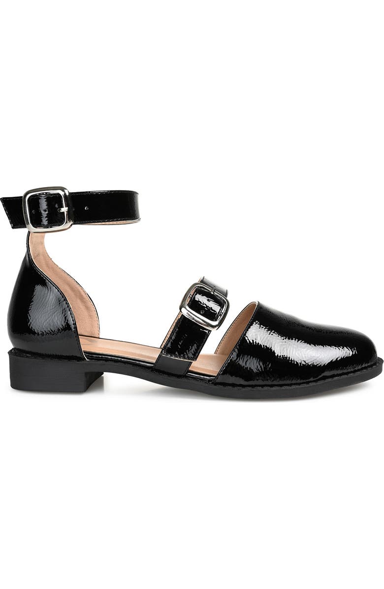 Journee Collection Constance Buckle Strap Flat, Alternate, color, Black