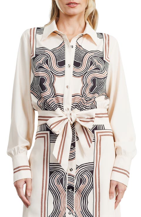 Gara Long Sleeve Tie Front Shirt