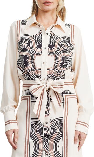 Gara Long Sleeve Tie Front Shirt
