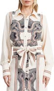 CIEBON Gara Long Sleeve Tie Front Shirt