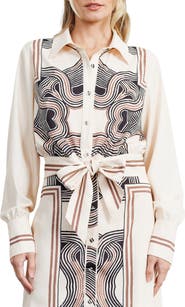 CIEBON Gara Long Sleeve Tie Front Shirt