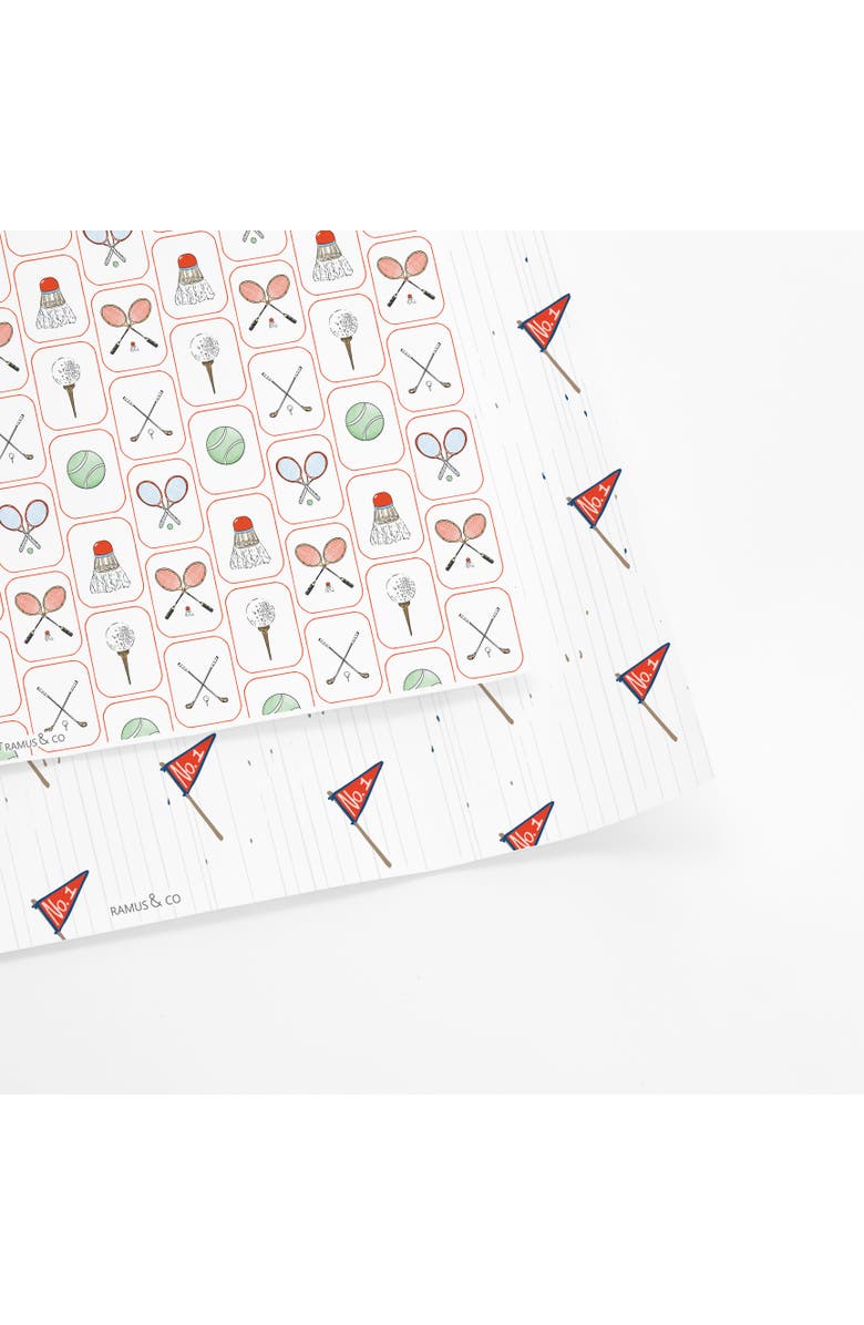 Ramus & Co Eight Sheets Two-Sided "Club Life" & "Sails Up" Heavyweight Gift Wrap, Alternate, color, Multicolored