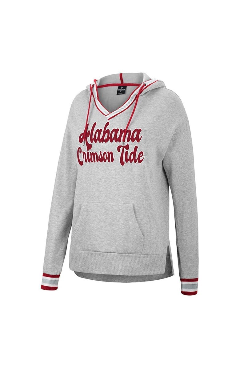 COLOSSEUM Women's Colosseum Heathered Gray Alabama Crimson Tide Andy V-Neck Pullover Hoodie, Alternate, color, 