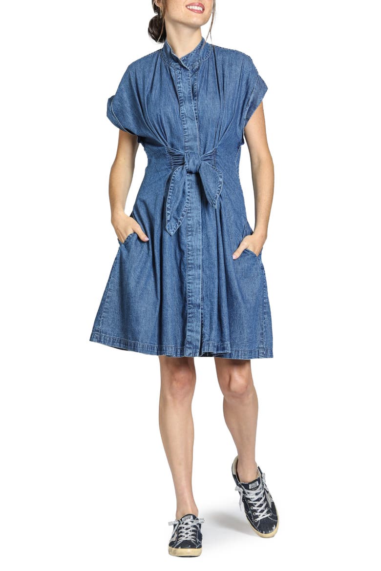 Denim Shirtdress, Main, color, LIGHT INDIGO