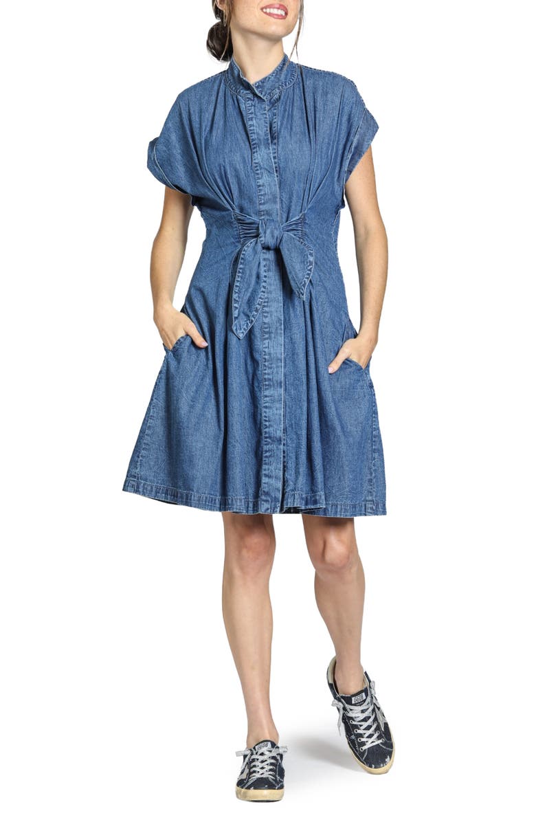 APNY Denim Shirtdress, Main, color, Light Indigo