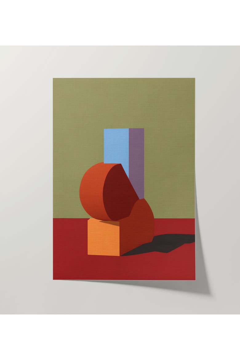 Form and Structure No. 04 Geometric Abstract Art Print, Alternate, color, Black Frame - 12x16